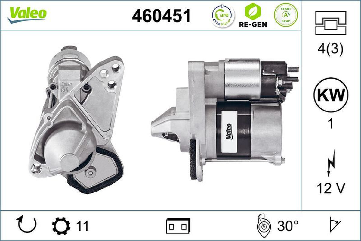 Starter 1kW 11 Zähne VALEO für RENAULT CLIO IV