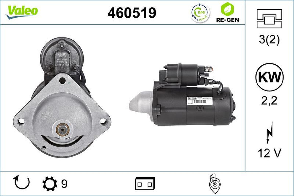 Starter 2,2kW 9 Zähne VALEO für LAND ROVER RANGE