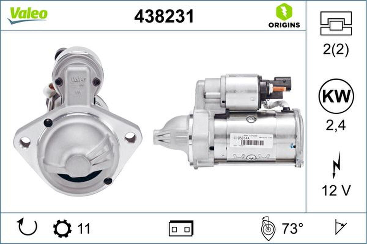Starter 2,4kW 11 Zähne Flansch 83mm VALEO für VW CRAFTER 30-50