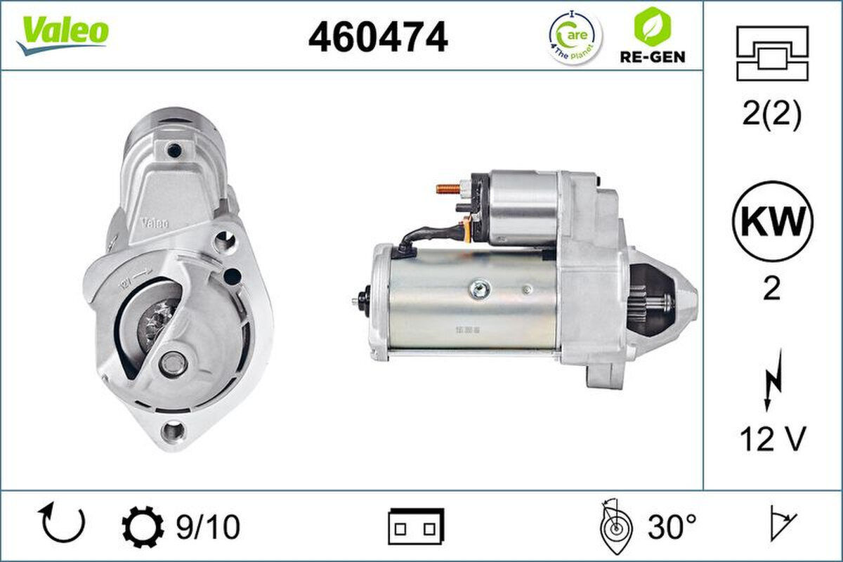 Starter 2kW 10 Zähne Flansch 83mm VALEO für AUDI A4 B6