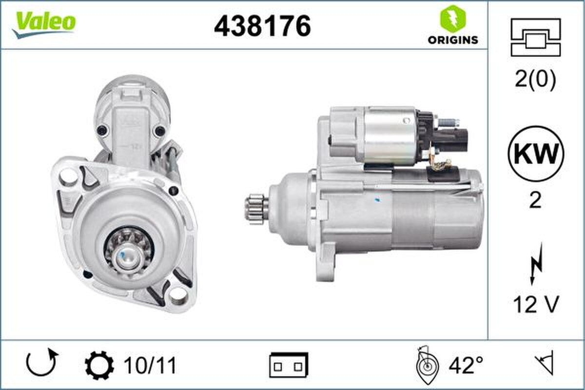 Starter 2kW Flansch 76mm VALEO für VW PASSAT B6