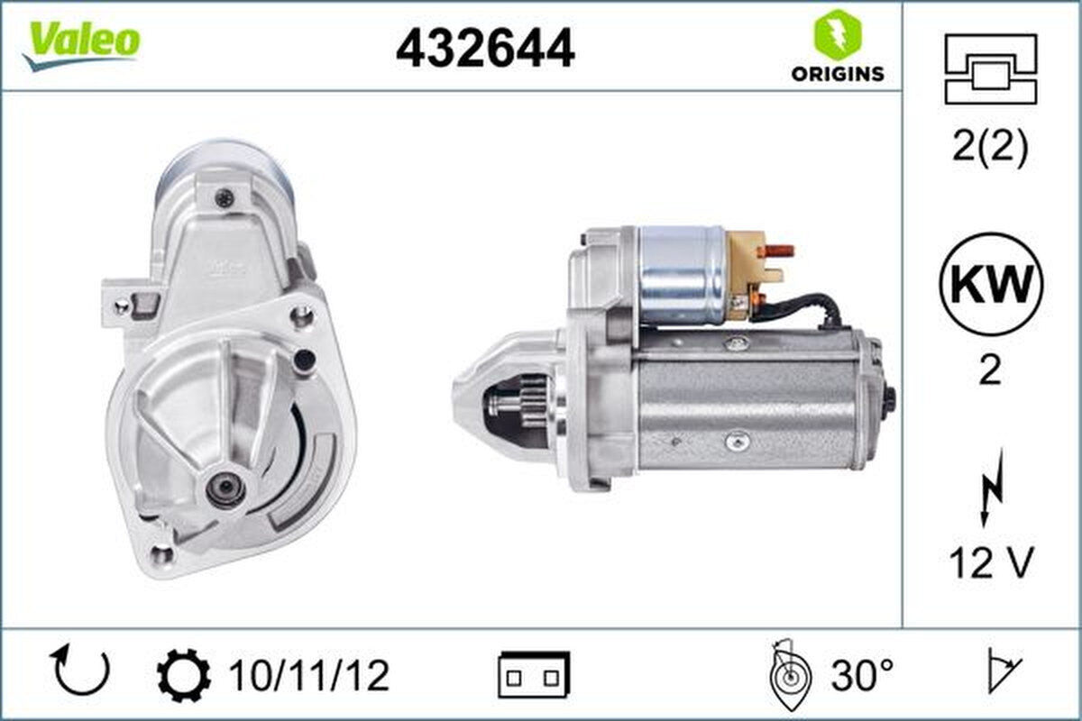 Starter 2kW Flansch 83mm VALEO für MERCEDES SPRINTER 3-t