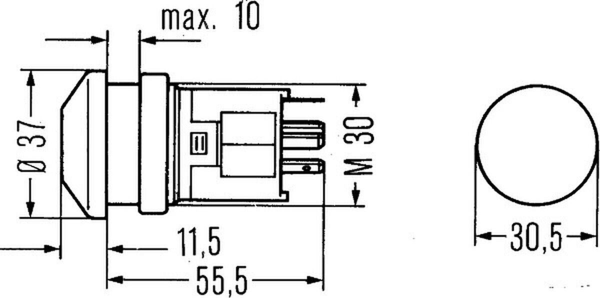 Warnblinkschalter Halogen HELLA für CARRARO