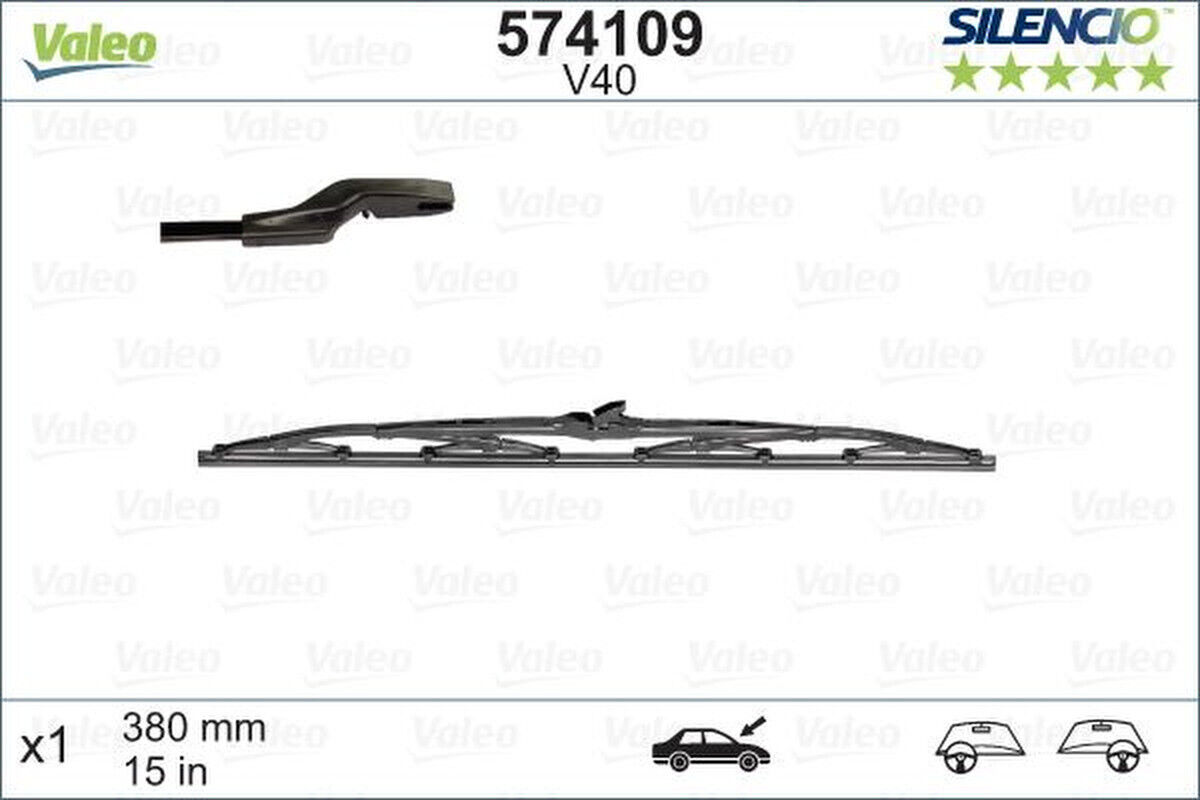 Wischblatt 380mm Bügelwischblatt VALEO für FORD CAPRI I