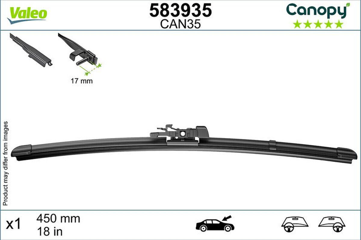 Wischblatt 450mm Flachbalkenwischblatt VALEO für BMW 5 (F10)