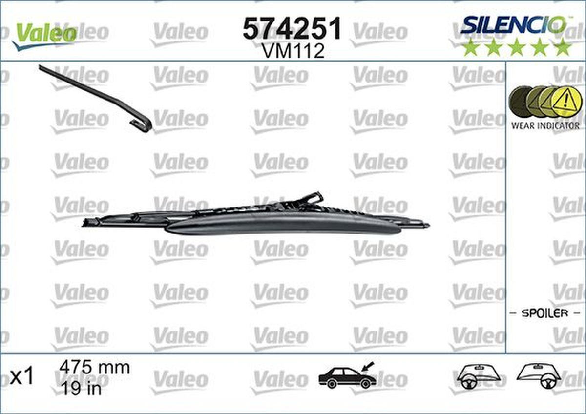 Wischblatt 475mm Bügelwischblatt Verschleißwarner VALEO für OPEL VECTRA C