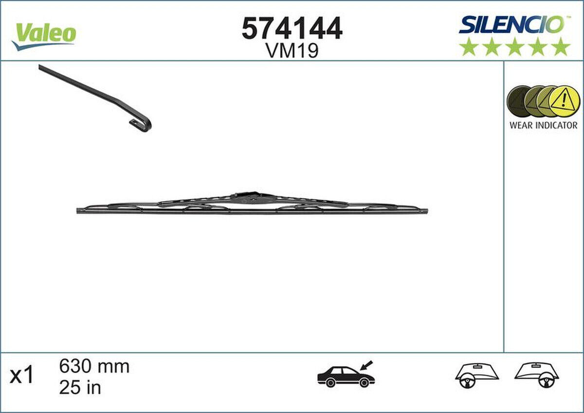 Wischblatt 630mm Bügelwischblatt Verschleißwarner VALEO für MERCEDES E-KLASSE