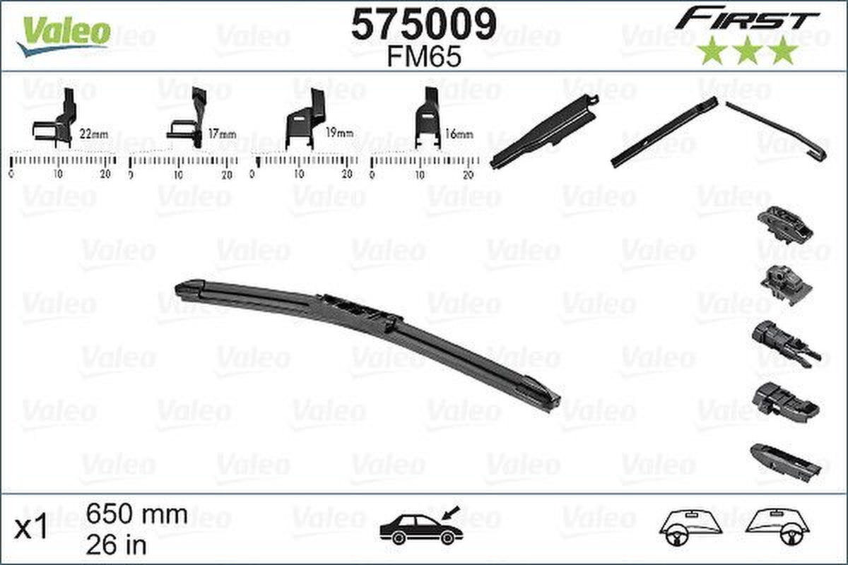Wischblatt 650mm Flachbalkenwischblatt VALEO für BMW 5 (F10)
