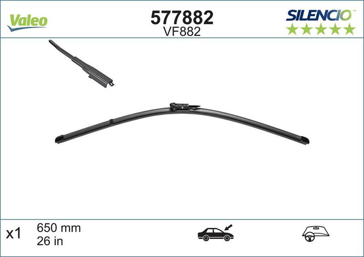 Wischblatt 650mm Flachbalkenwischblatt VALEO für CITROËN C1 II