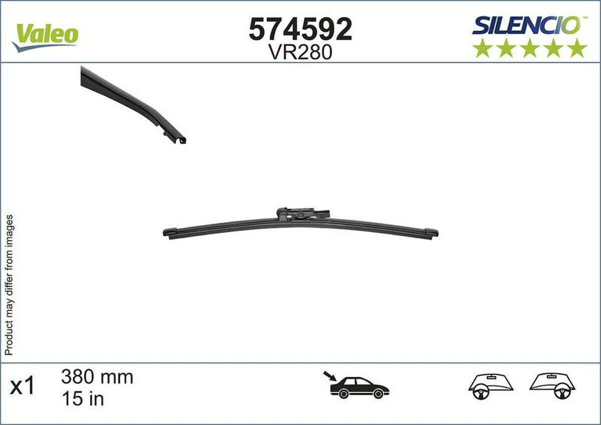 Wischblatt hinten 380mm Flachbalkenwischblatt VALEO für LAND ROVER RANGE