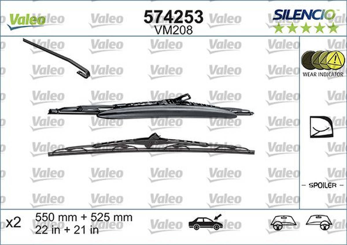 Wischblatt vorne Bügelwischblatt Verschleißwarner VALEO für ALFA ROMEO 156