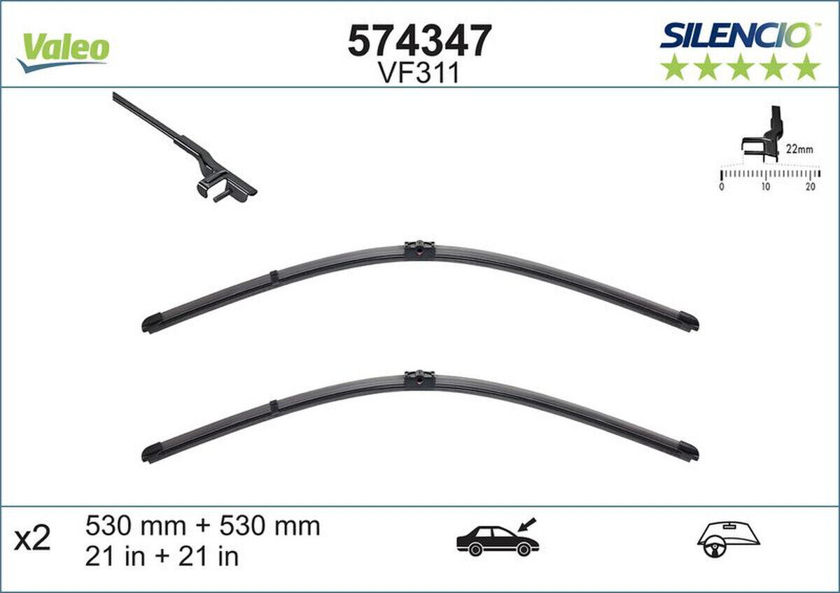 Wischblatt vorne Flachbalkenwischblatt VALEO für AUDI TT (8N3)