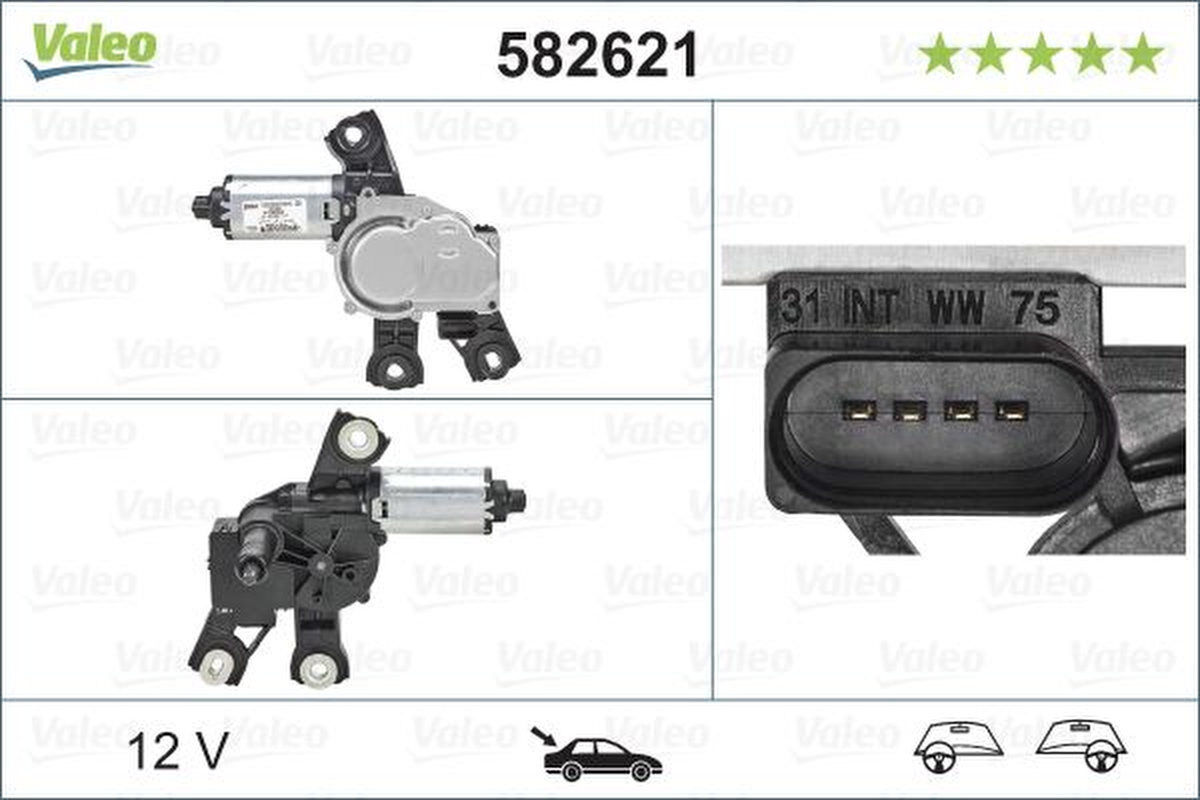 Wischermotor hinten VALEO für VW POLO V