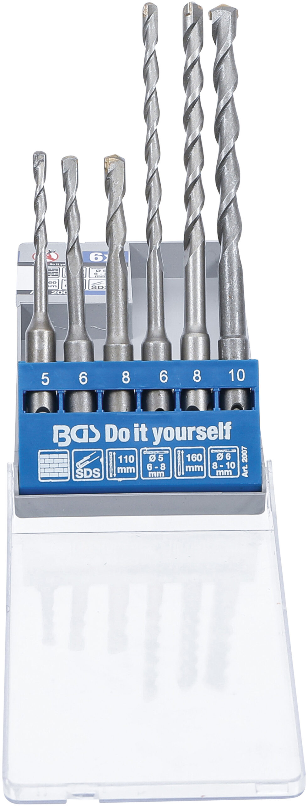 Hammer-Bohrer-Satz | SDS-Schaft, Hartmetallspitze | 5 - 10 mm | 6-tlg. BGS Diy