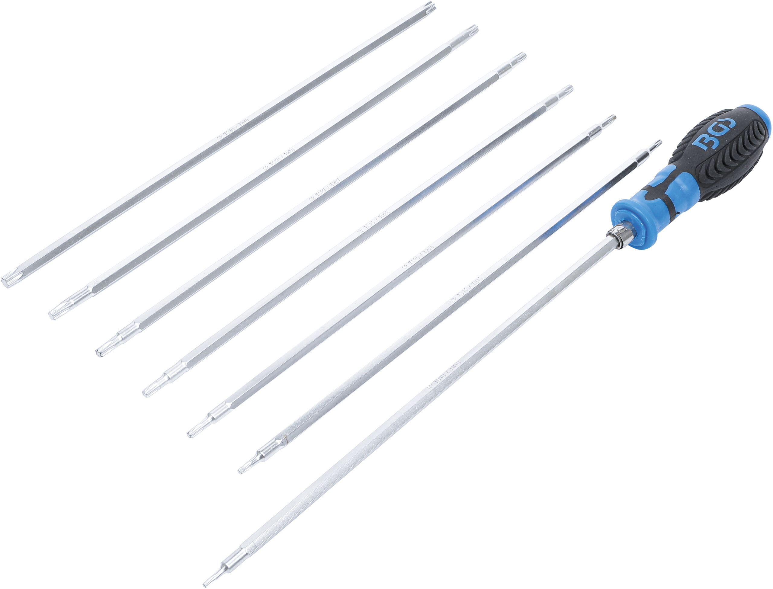 Schraubendreher-Satz mit Wechselklingen | T-Profil (für Torx) / T-Profil (für Torx) mit Bohrung | 8-tlg. BGS
