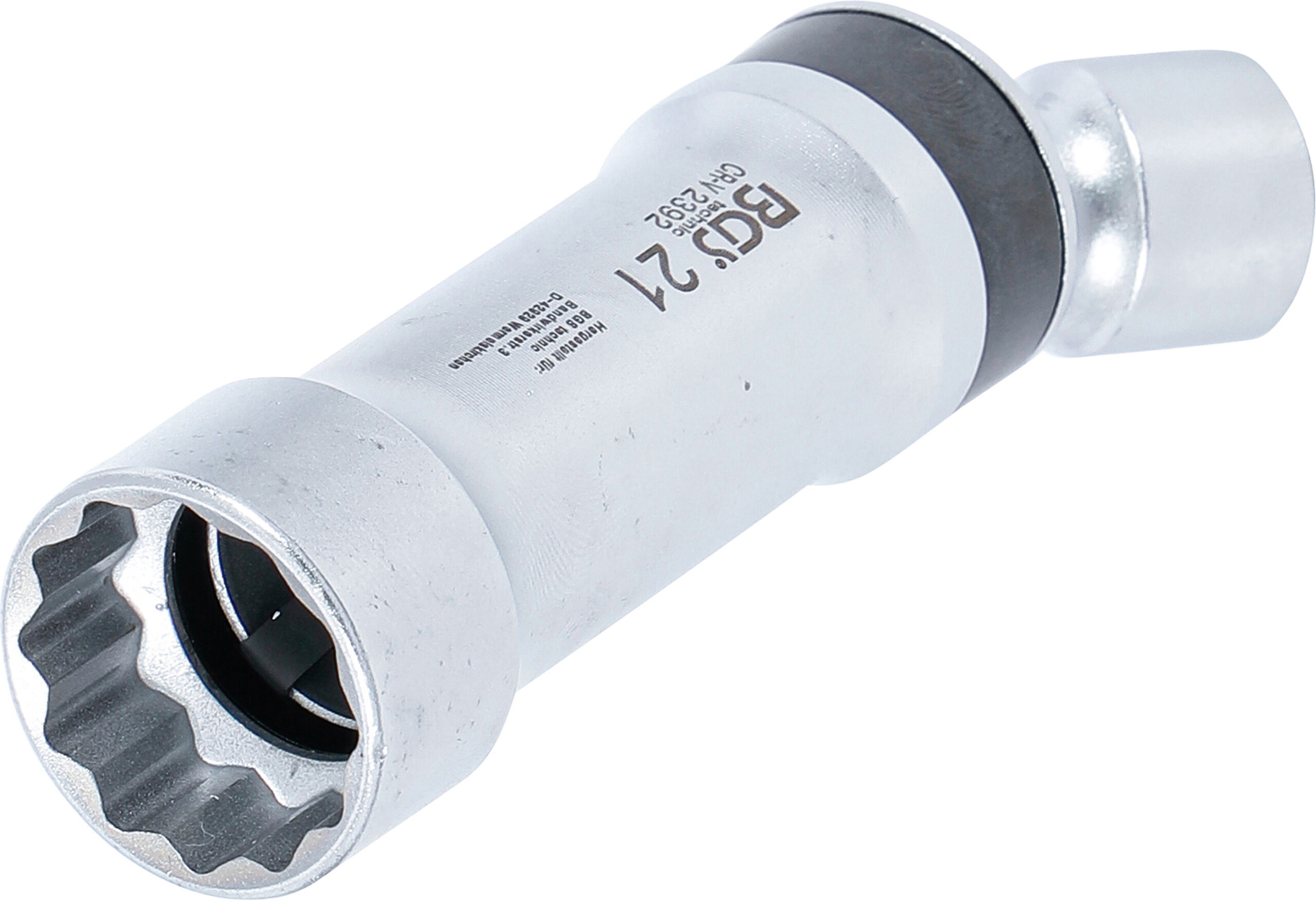 Zündkerzen-Gelenkeinsatz Zwölfkant mit Haltefeder | Antrieb Innenvierkant 10 mm (3/8") | SW 21 mm BGS