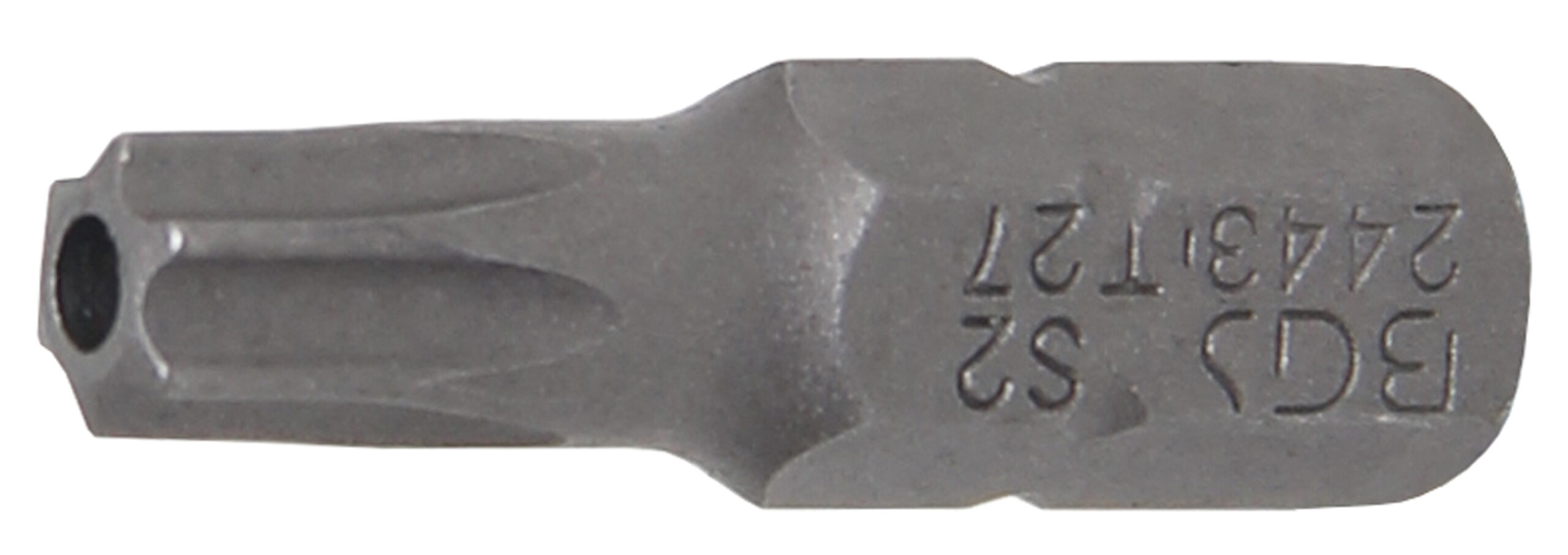 Bit | Länge 25 mm | Antrieb Außensechskant 6,3 mm (1/4") | T-Profil (für Torx) mit Bohrung T27 BGS