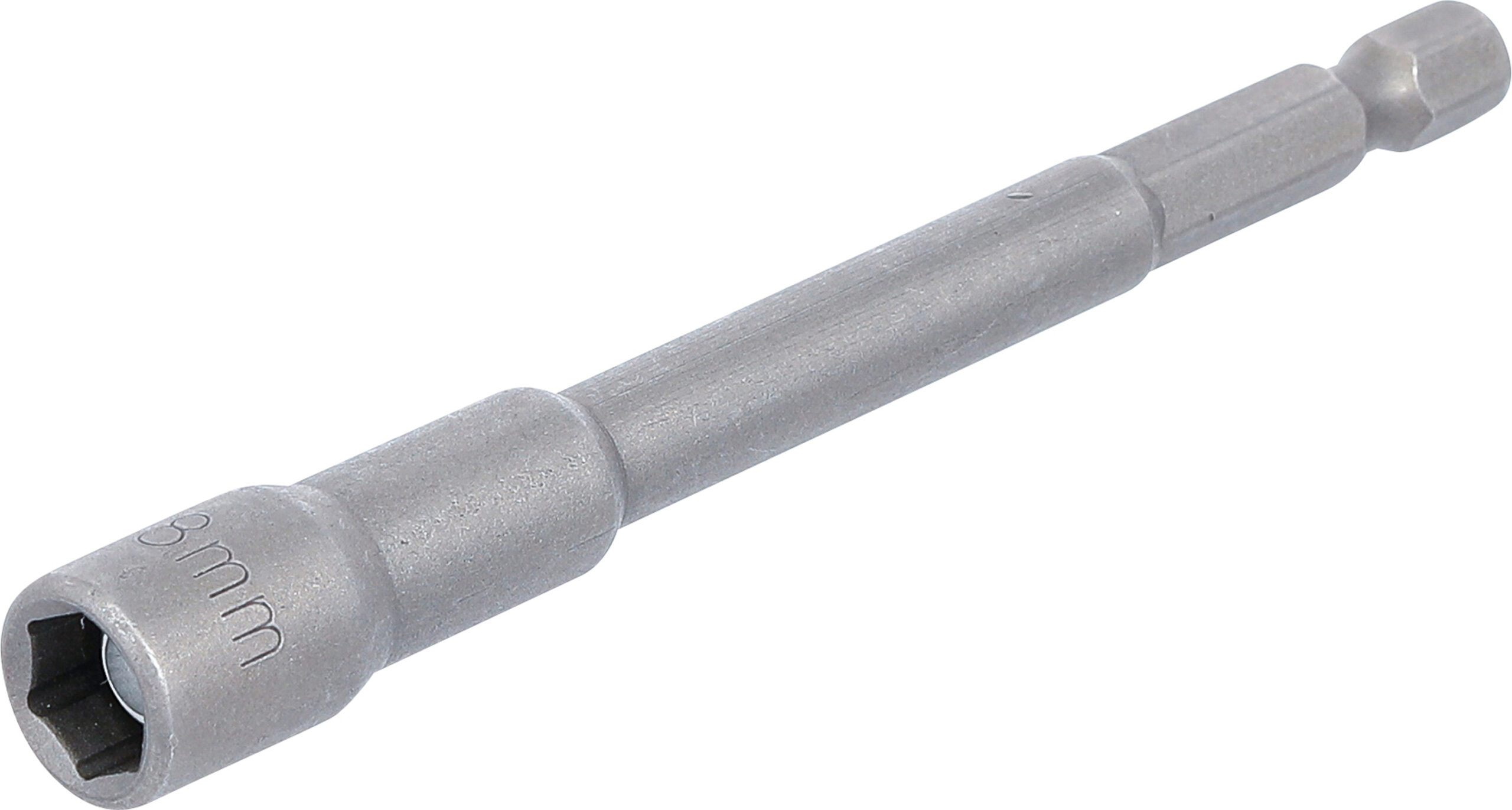 Steckschlüssel-Einsatz Sechskant, extra lang | für Bohrmaschinen | Antrieb Außensechskant 6,3 mm (1/4") | SW 8 mm BGS