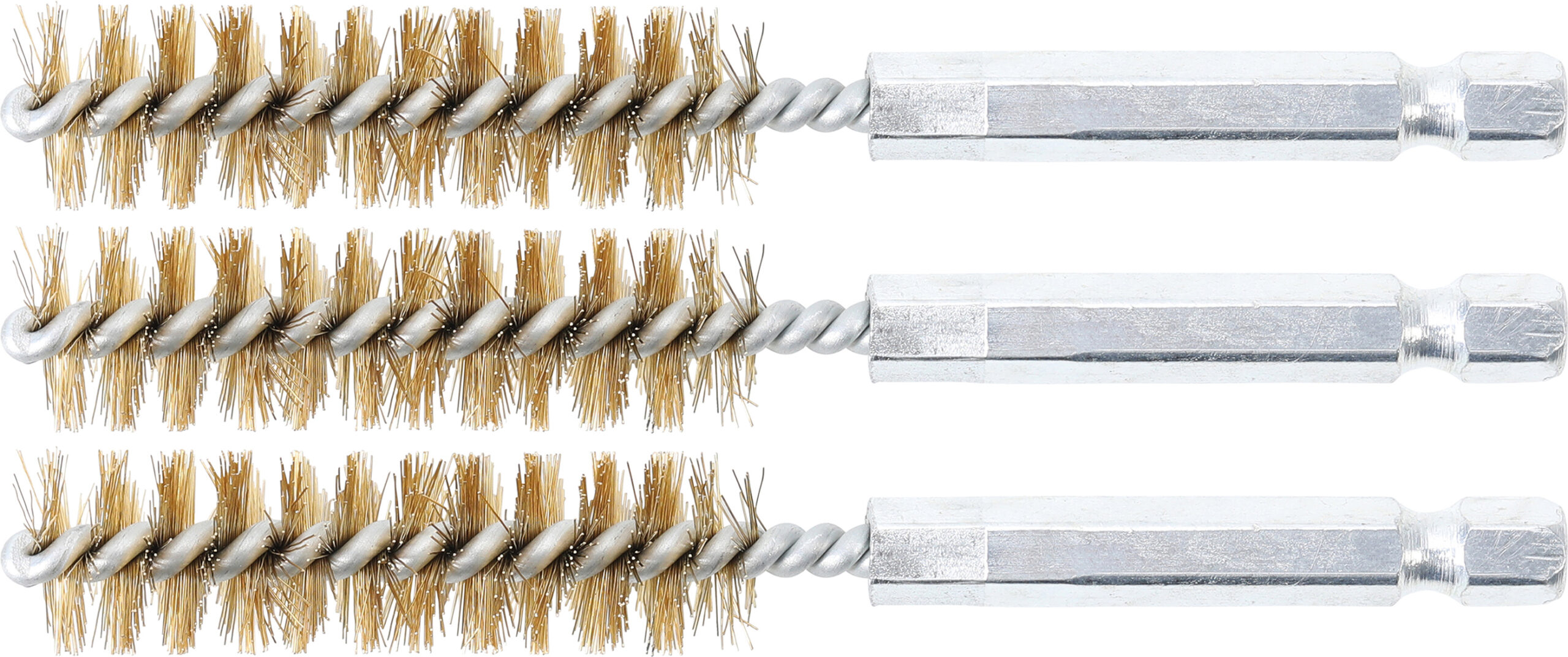 Messingbürste | 13 mm | Antrieb Außensechskant 6,3 mm (1/4") | 3-tlg. BGS