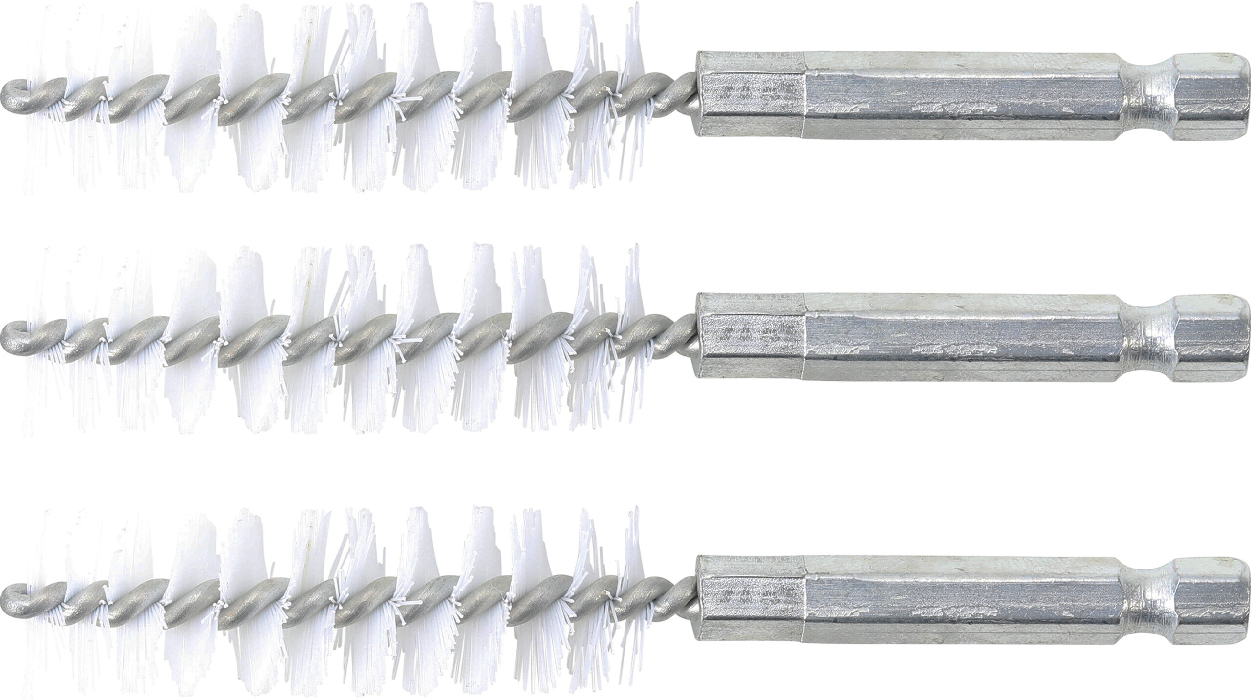 Nylonbürste | 15 mm | Antrieb Außensechskant 6,3 mm (1/4") | 3-tlg. BGS