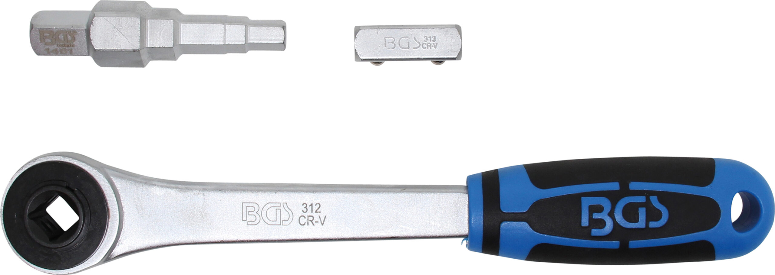 Durchsteckknarre mit Adapter und Stufenschlüssel | Abtrieb Innenvierkant 12,5 mm (1/2") BGS