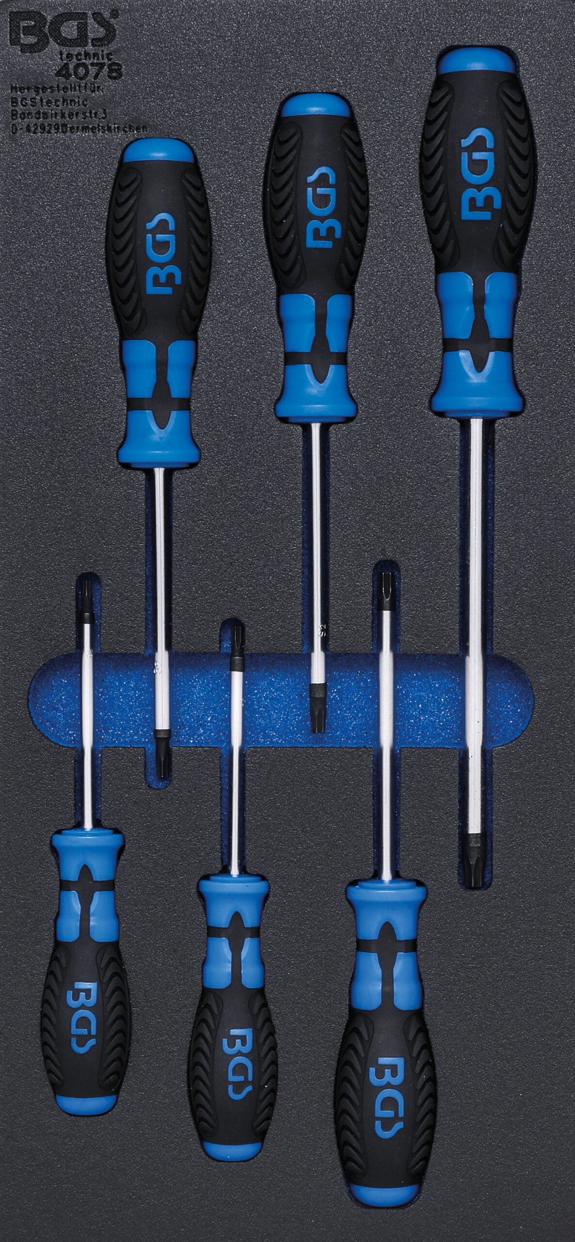 Werkstattwageneinlage 1/3: Schraubendreher T-Profil (für Torx) | 6-tlg. BGS
