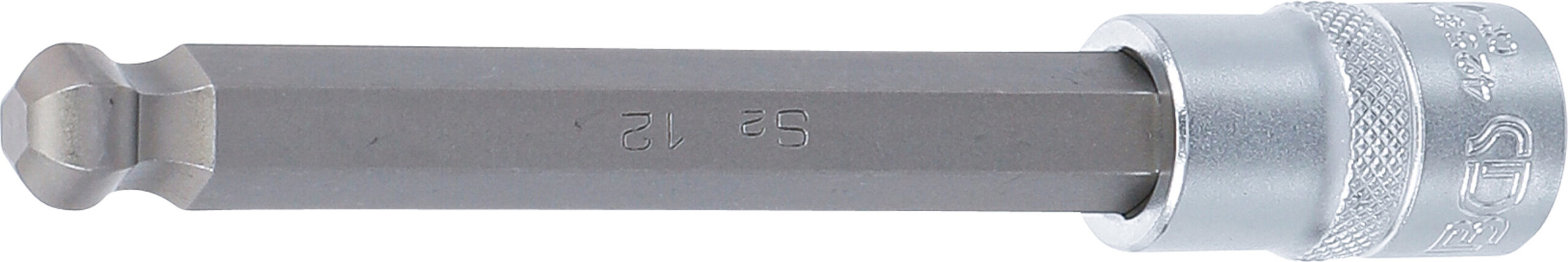 Bit-Einsatz | Länge 140 mm | Antrieb Innenvierkant 12,5 mm (1/2") | Innensechskant mit Kugelkopf 12 mm BGS