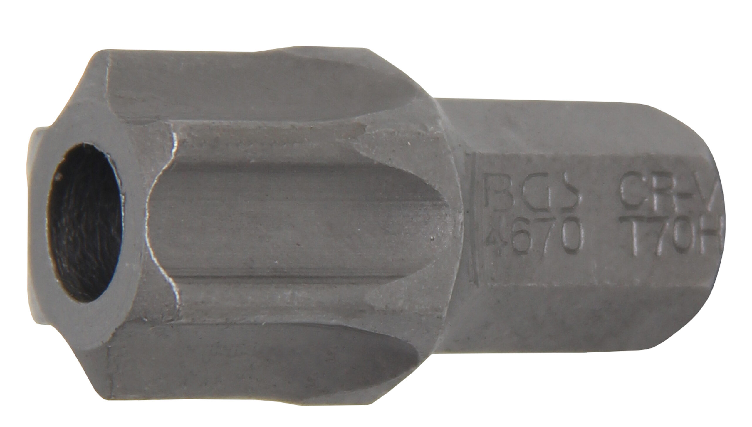 Bit | Länge 30 mm | Antrieb Außensechskant 10 mm (3/8") | T-Profil (für Torx) mit Bohrung T70 BGS