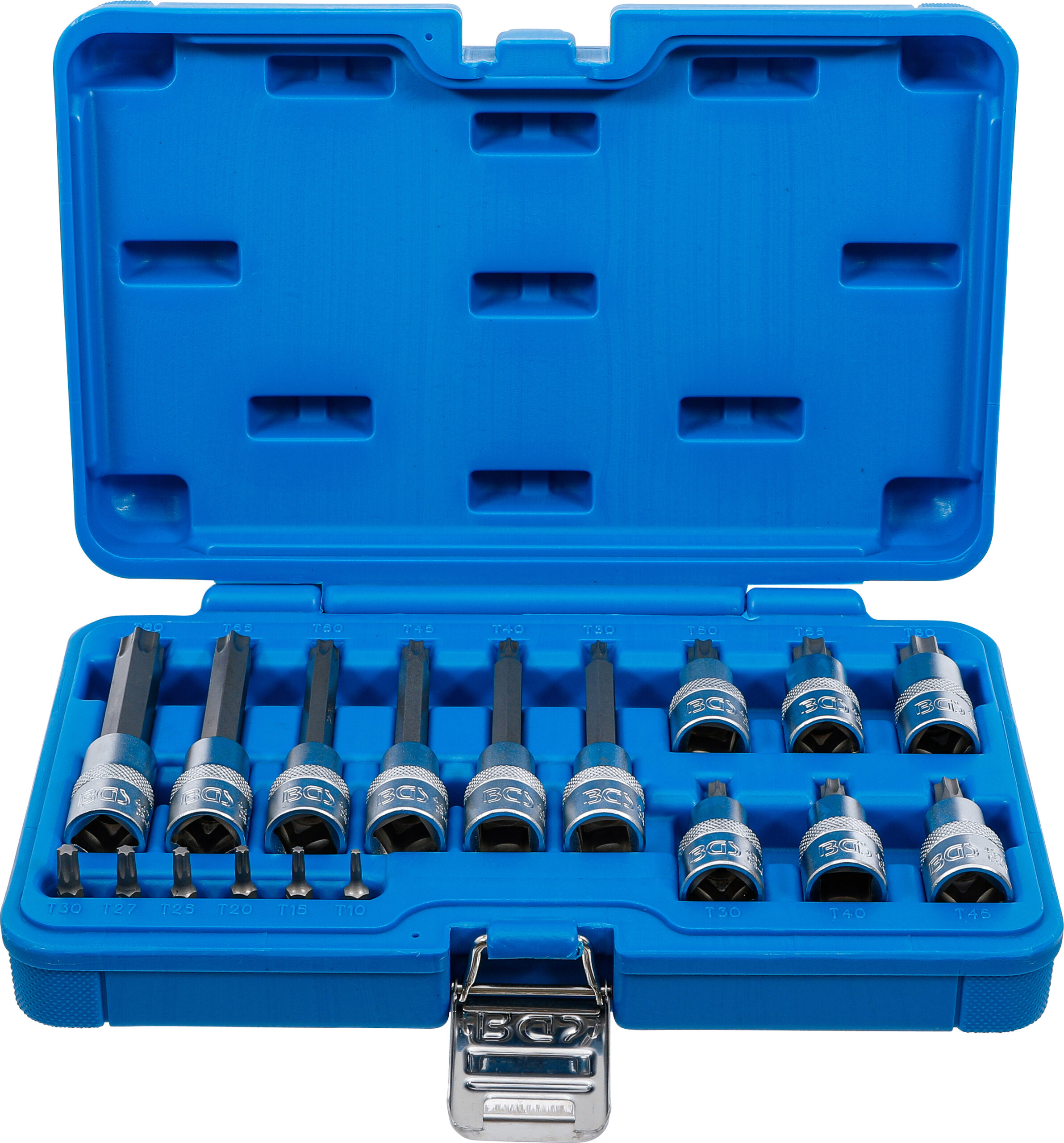 Bit-Einsatz-Satz | Antrieb Innenvierkant 6,3 mm (1/4") / 12,5 mm (1/2") | T-Profil (für Torx) | 18-tlg. BGS