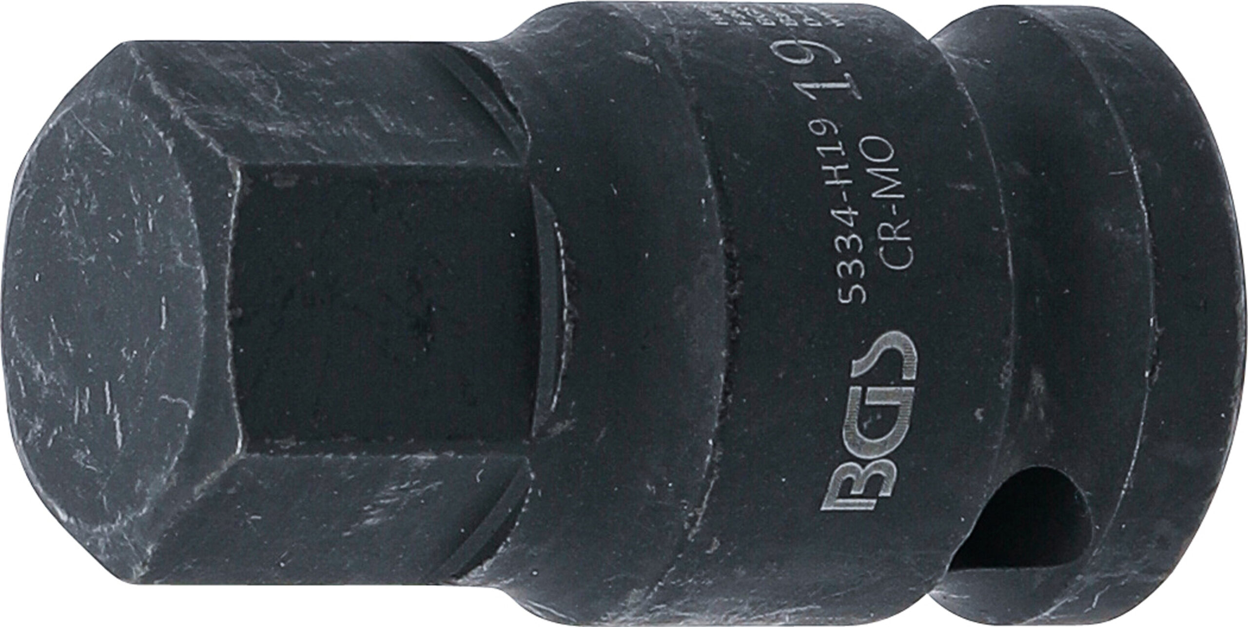 Kraft-Bit-Einsatz | Länge 42 mm | Antrieb Innenvierkant 12,5 mm (1/2") | Innensechskant 19 mm BGS